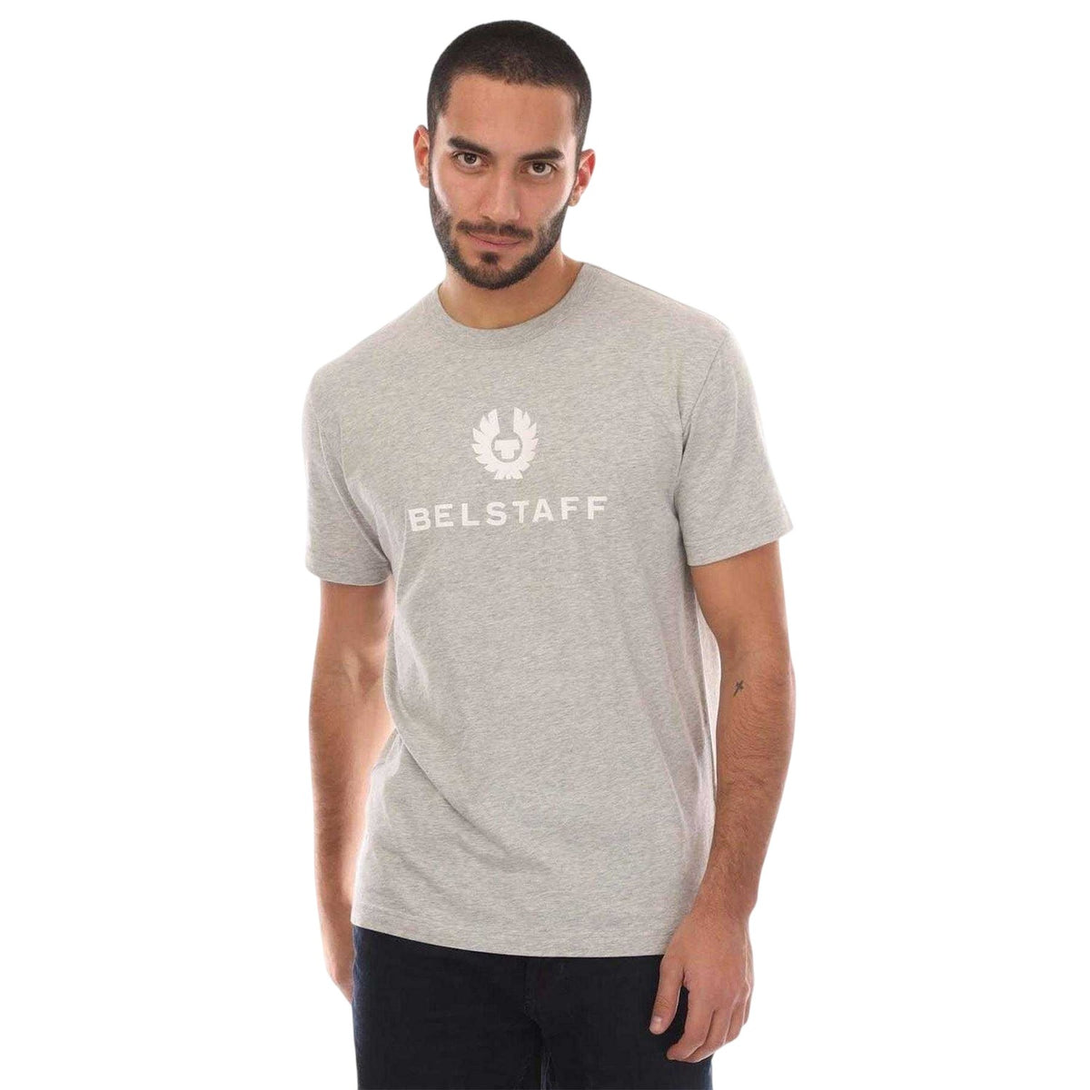 Silver - Front - Belstaff Mens Signature T-Shirt
