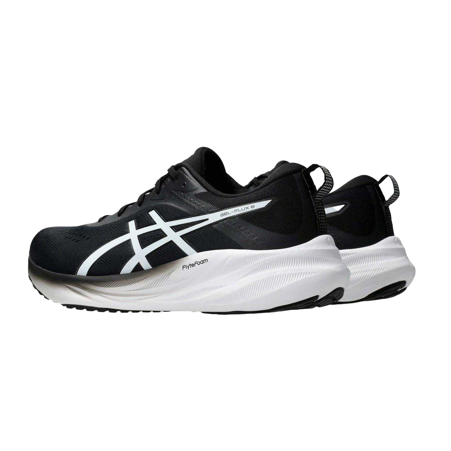 Black-White - Back - Asics Womens-Ladies Gel Flux 8 Shoes