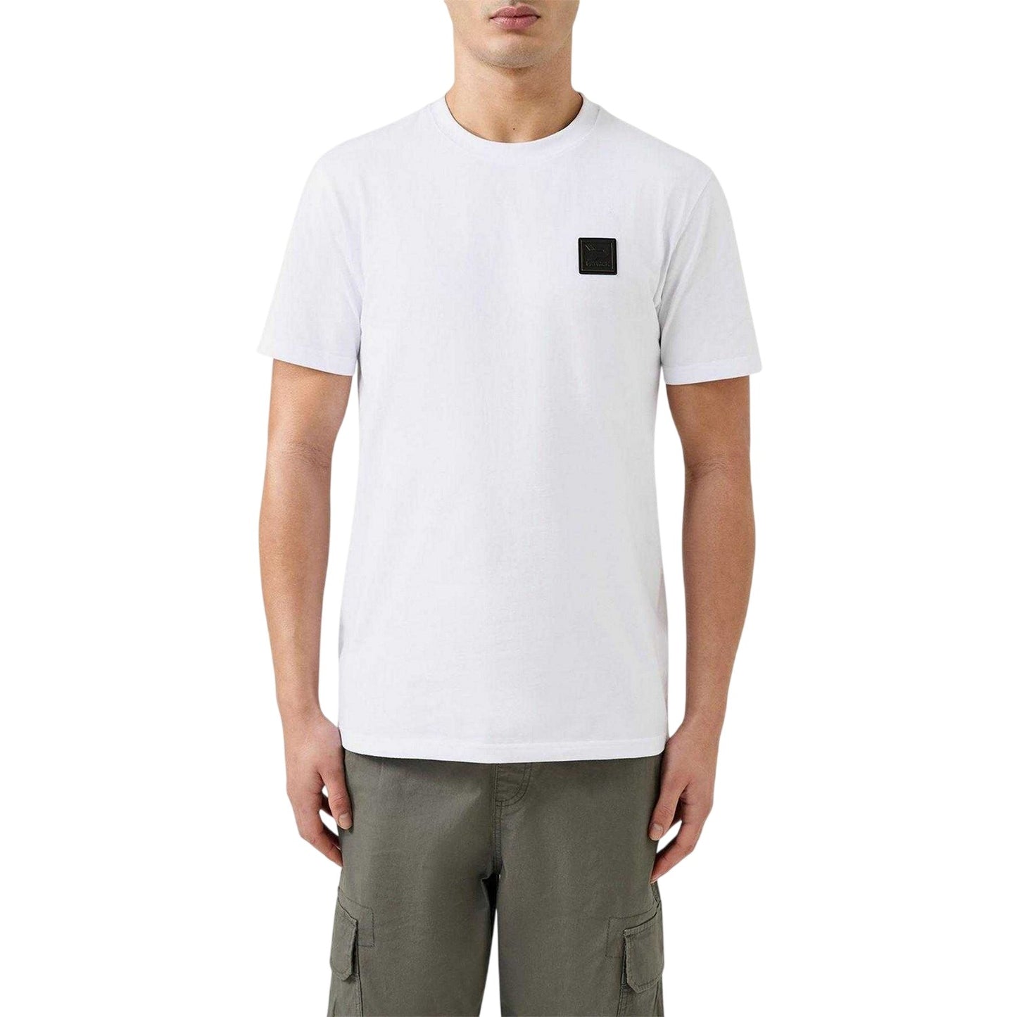 White - Side - Patrick Mens Patch T-Shirt