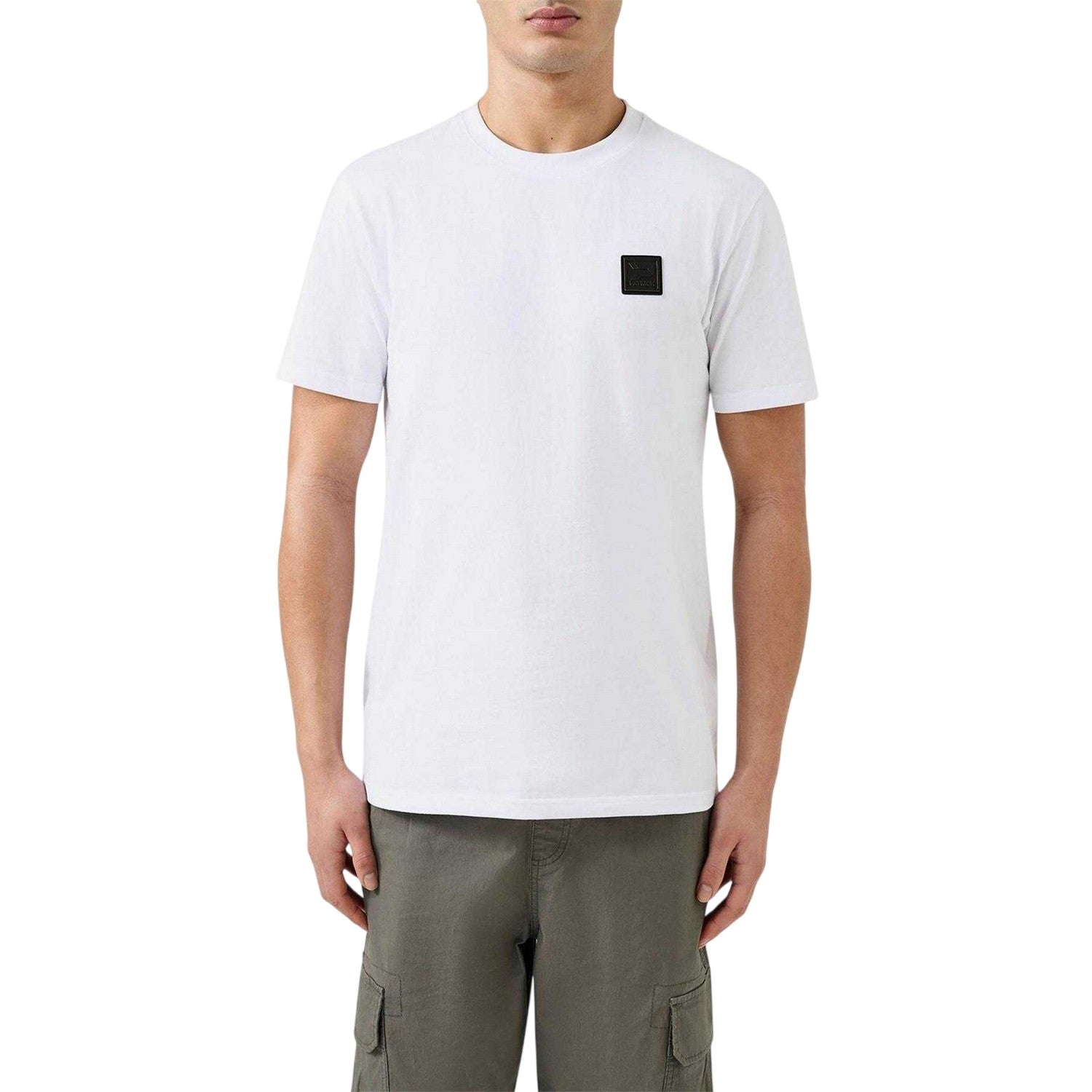White - Side - Patrick Mens Patch T-Shirt