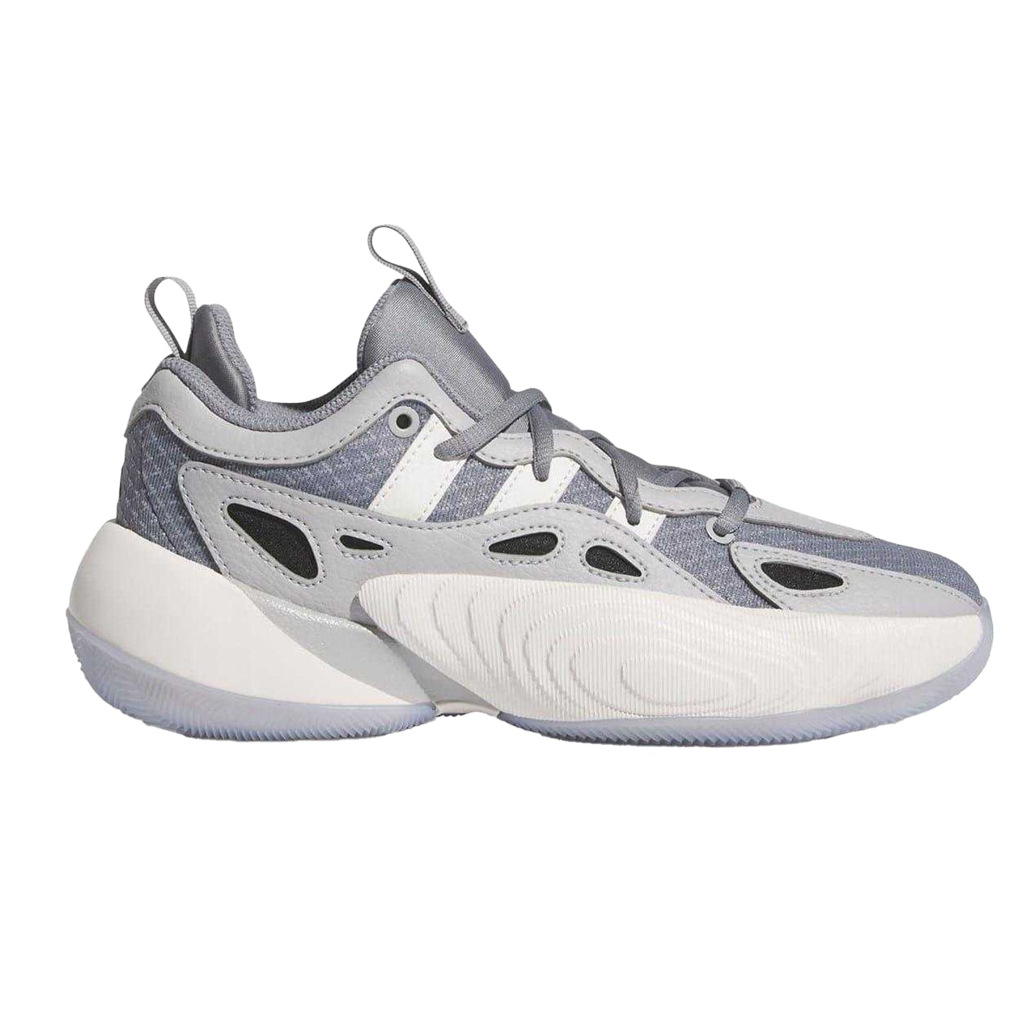 Grey Three - Front - Adidas Boys Trae Unlimited Basketball Shoes
