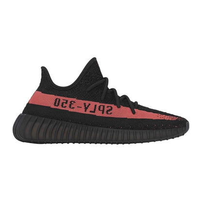 Core Black-Red - Front - Yeezy Childrens-Kids Boost 350 V2 Trainers