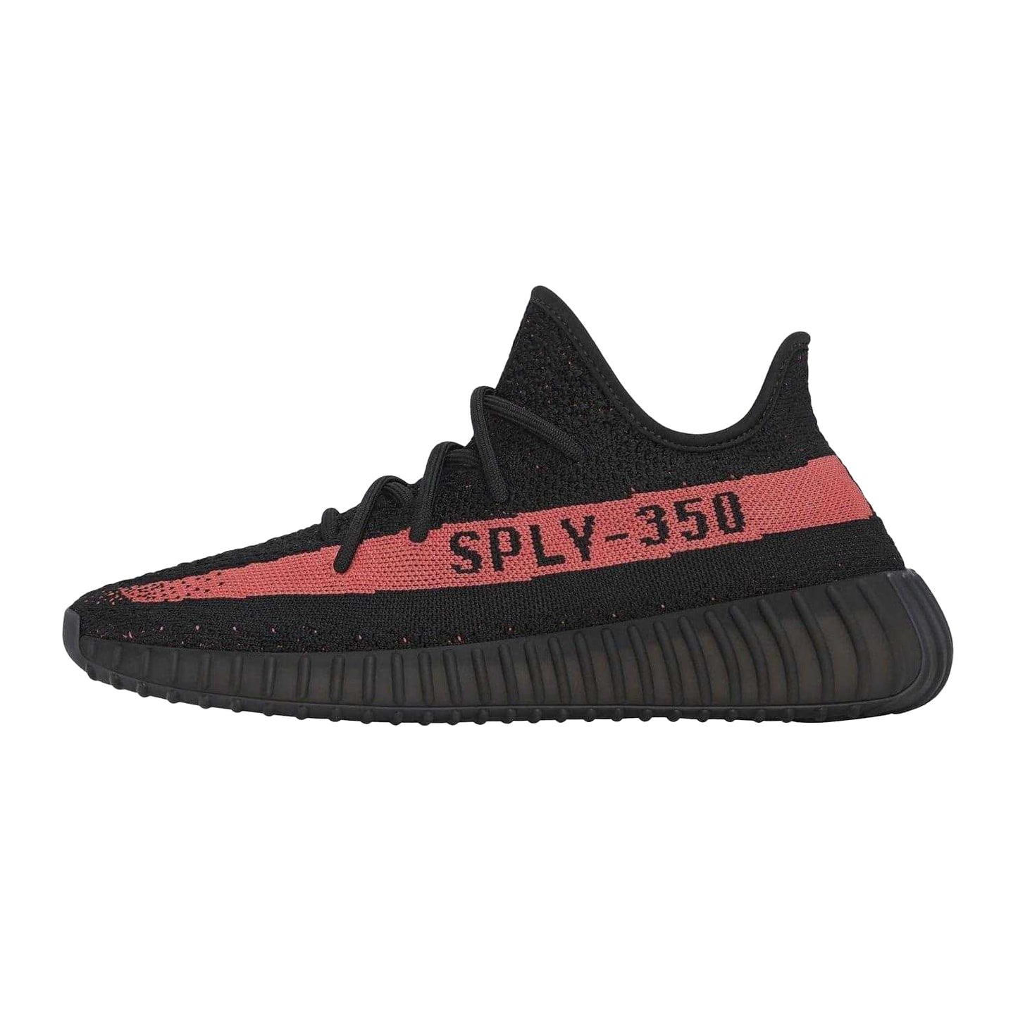 Core Black-Red - Back - Yeezy Childrens-Kids Boost 350 V2 Trainers