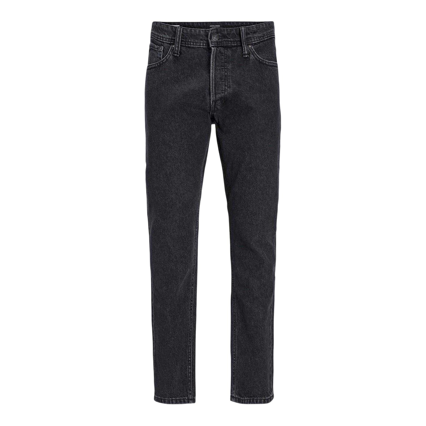 Black Denim - Front - Jack And Jones Mens Mid Rise Wide Leg Jeans