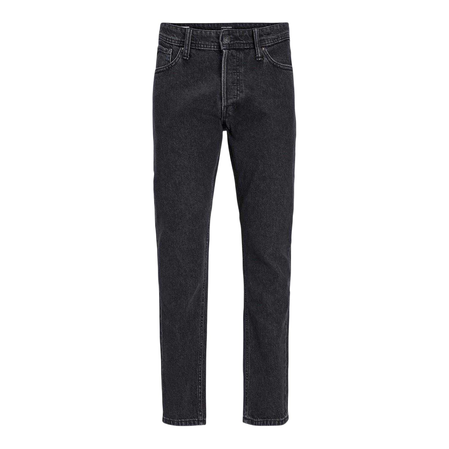 Black Denim - Front - Jack And Jones Mens Mid Rise Wide Leg Jeans