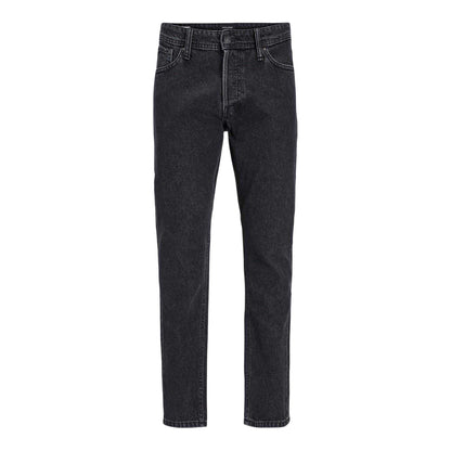 Black Denim - Front - Jack And Jones Mens Mid Rise Wide Leg Jeans