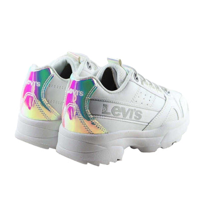 Mirror - Back - Levis Childrens-Kids Soho Iridescent Leather Trainers