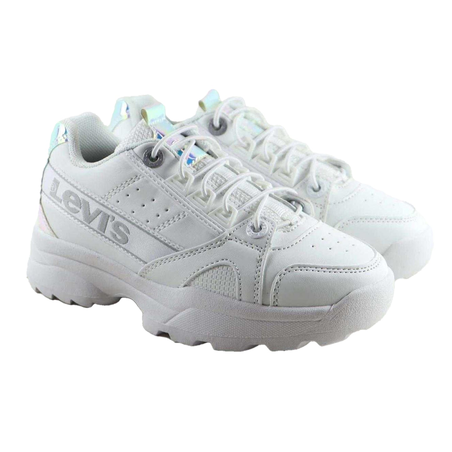 Mirror - Pack Shot - Levis Childrens-Kids Soho Iridescent Leather Trainers