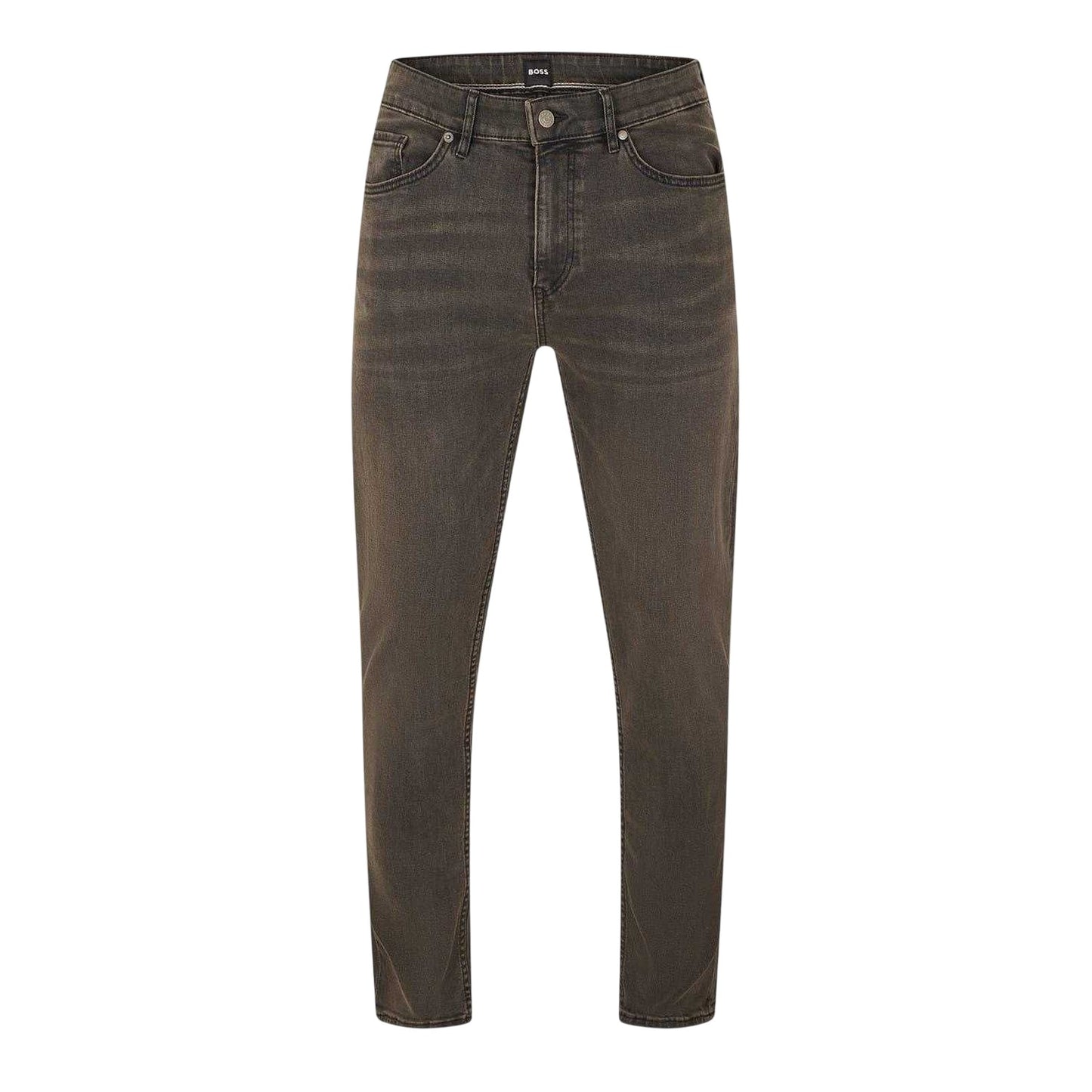 Dark Grey - Front - Boss Mens Tabler 5 Pockets Slim Jeans
