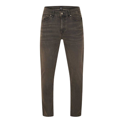 Dark Grey - Front - Boss Mens Tabler 5 Pockets Slim Jeans
