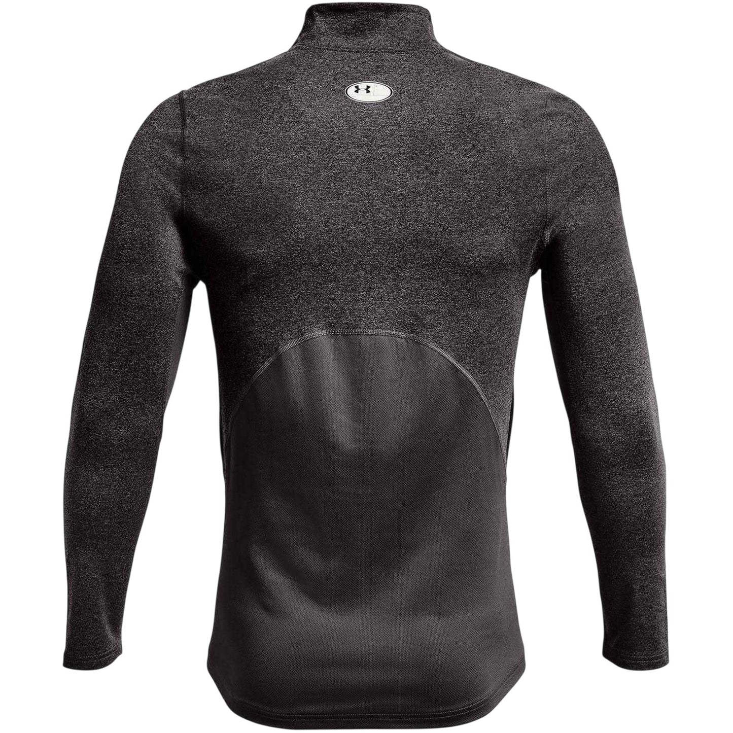 Grey Heather - Back - Under Armour Mens Mock Neck Raglan Long-Sleeved T-Shirt