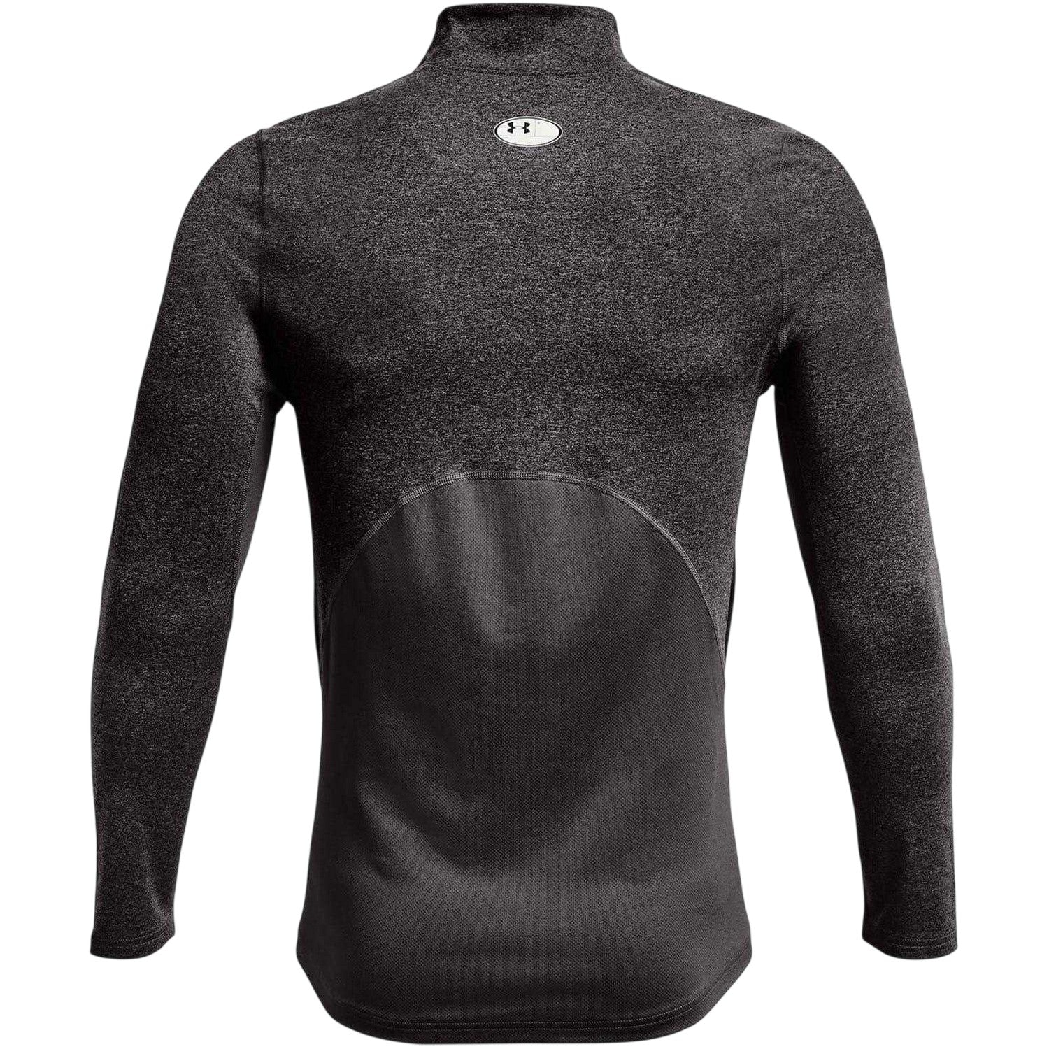 Grey Heather - Back - Under Armour Mens Mock Neck Raglan Long-Sleeved T-Shirt