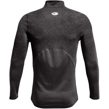 Grey Heather - Back - Under Armour Mens Mock Neck Raglan Long-Sleeved T-Shirt