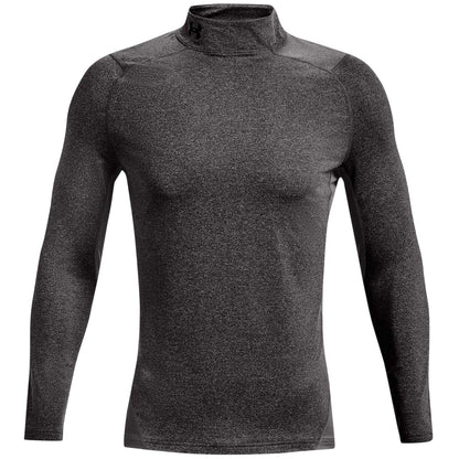 Grey Heather - Front - Under Armour Mens Mock Neck Raglan Long-Sleeved T-Shirt