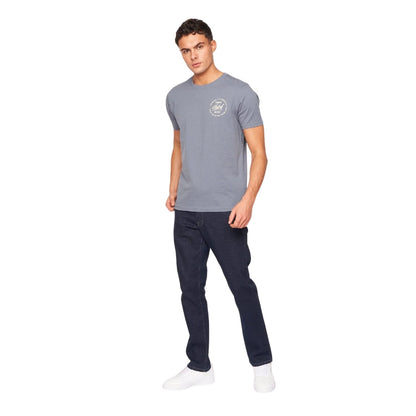 Blue - Lifestyle - Crosshatch Mens Raw Seam Straight Jeans
