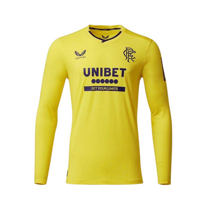 Yellow - Front - Castore Mens Rangers FC Long-Sleeved Goalkeeper Jersey