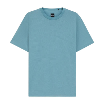 Light Blue - Front - Boss Mens C-Thompson Ribbed Collar T-Shirt