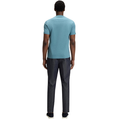 Light Blue - Back - Boss Mens C-Thompson Ribbed Collar T-Shirt