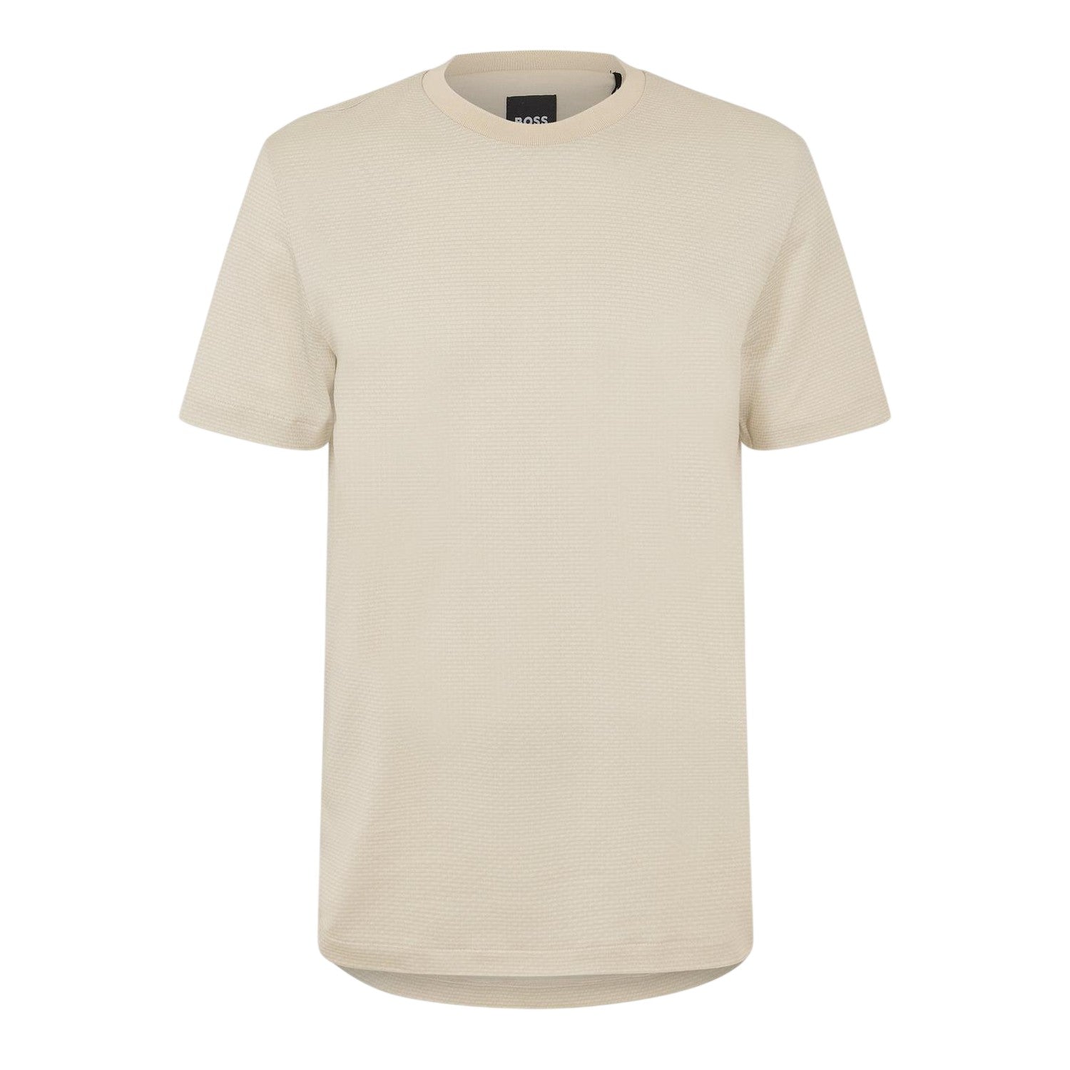 White - Front - Boss Mens C-Thompson Ribbed Collar T-Shirt