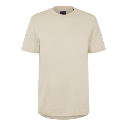 White - Front - Boss Mens C-Thompson Ribbed Collar T-Shirt