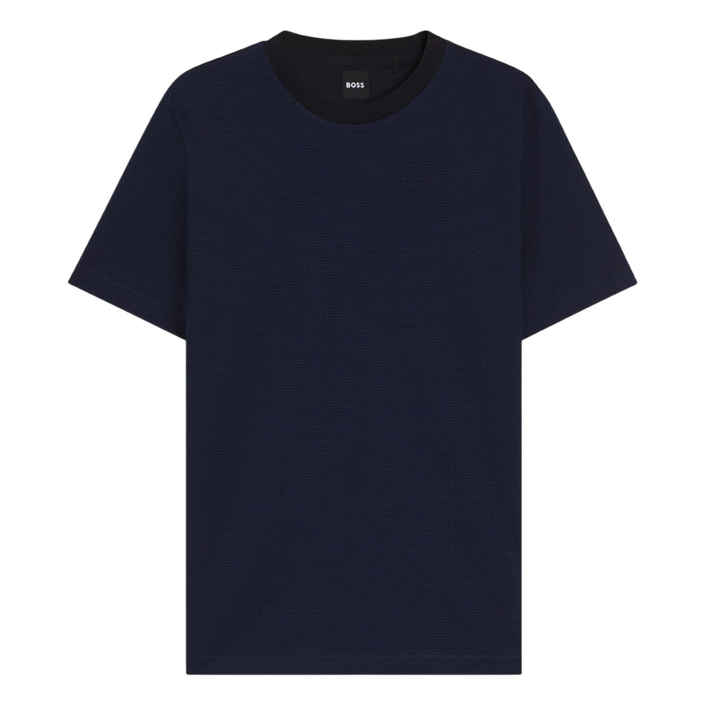 Dark Blue - Front - Boss Mens C-Thompson Ribbed Collar T-Shirt