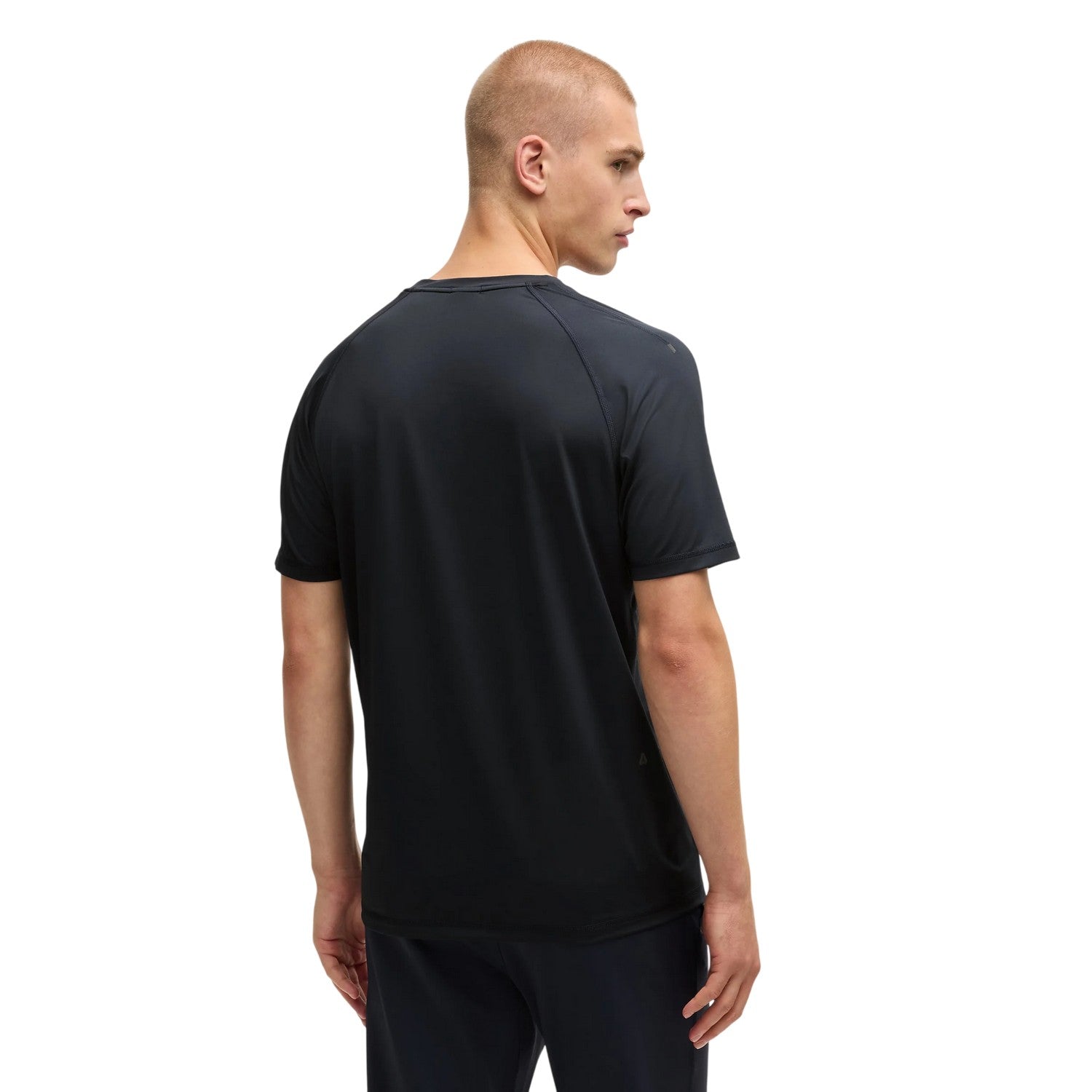 Black - Back - Boss Mens Tonal Logo Crew Neck Raglan T-Shirt