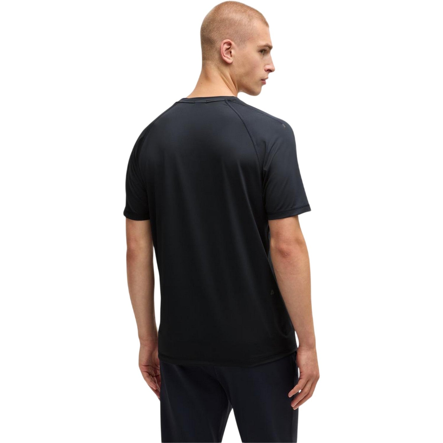 Dark Blue - Back - Boss Mens Tonal Logo Crew Neck Raglan T-Shirt