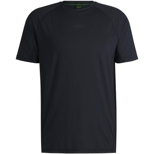 Black - Front - Boss Mens Tonal Logo Crew Neck Raglan T-Shirt