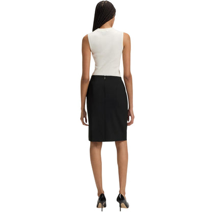 Black - Back - Boss Womens-Ladies Vileah Virgin Wool Pencil Skirt