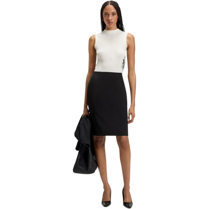 Black - Side - Boss Womens-Ladies Vileah Virgin Wool Pencil Skirt