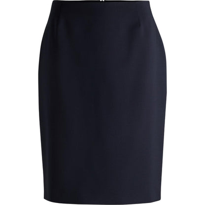 Dark Blue - Front - Boss Womens-Ladies Vileah Virgin Wool Pencil Skirt