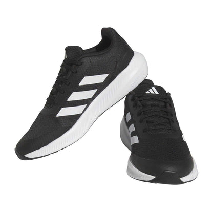 Black-White - Side - Adidas Childrens-Kids Runfalcon 3.0 Cloudfoam Trainers