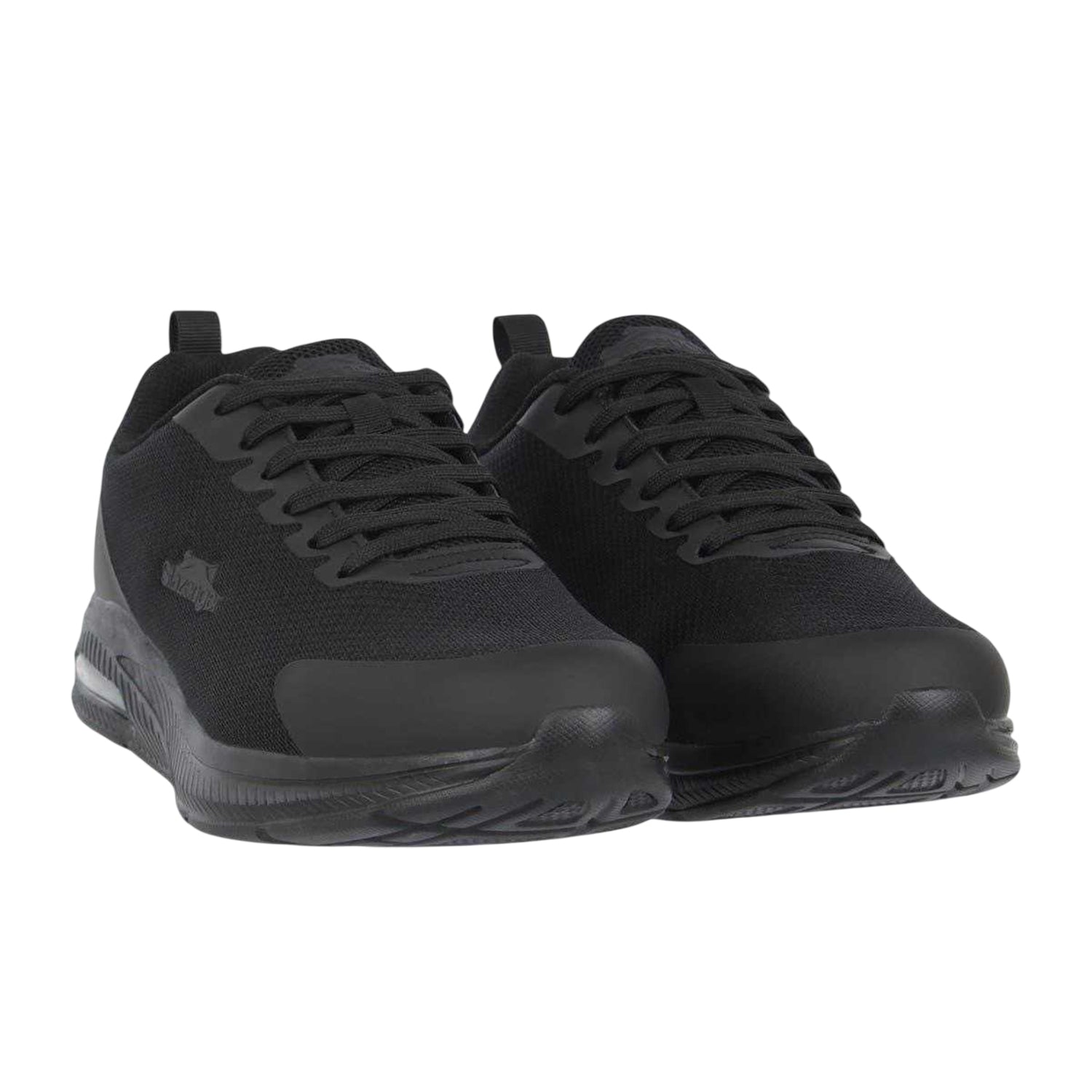 Black - Side - Slazenger Mens Sadler Leather Running Trainers