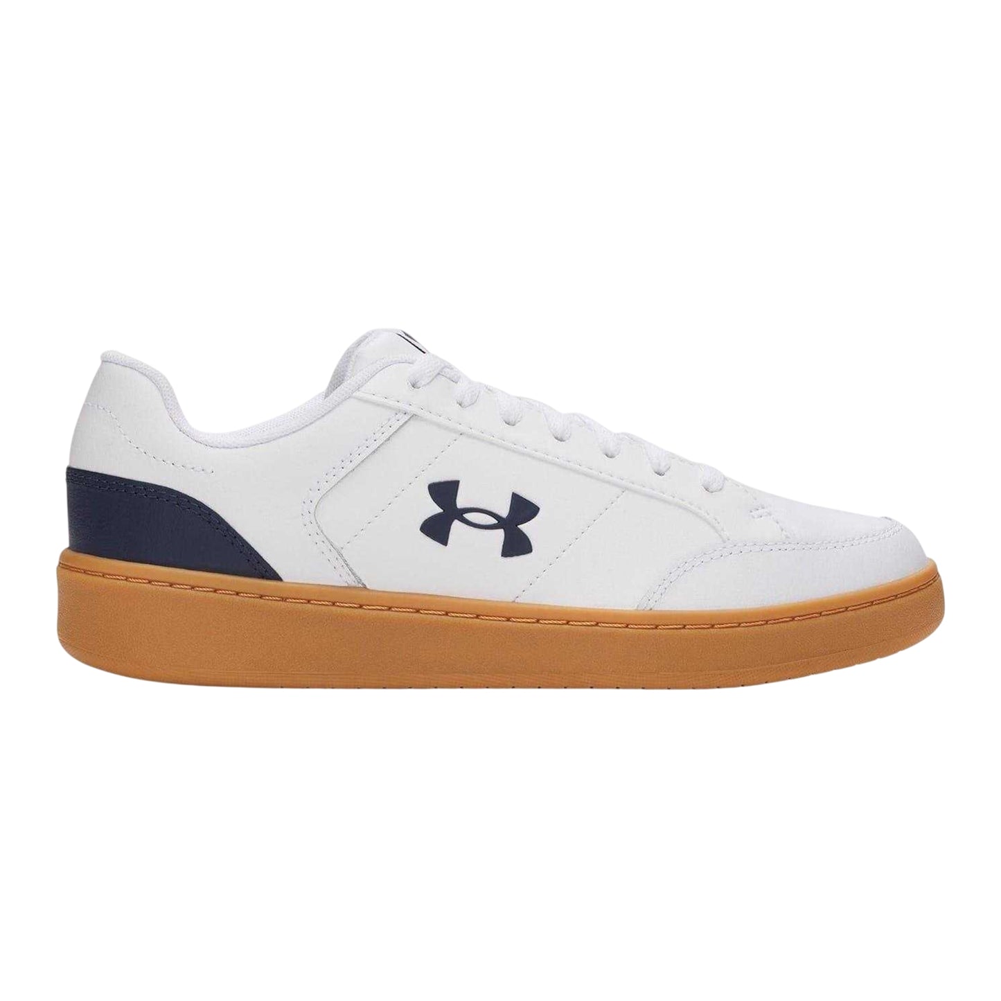 White-Gum-Navy - Front - Under Armour Mens Official Leather Shoes