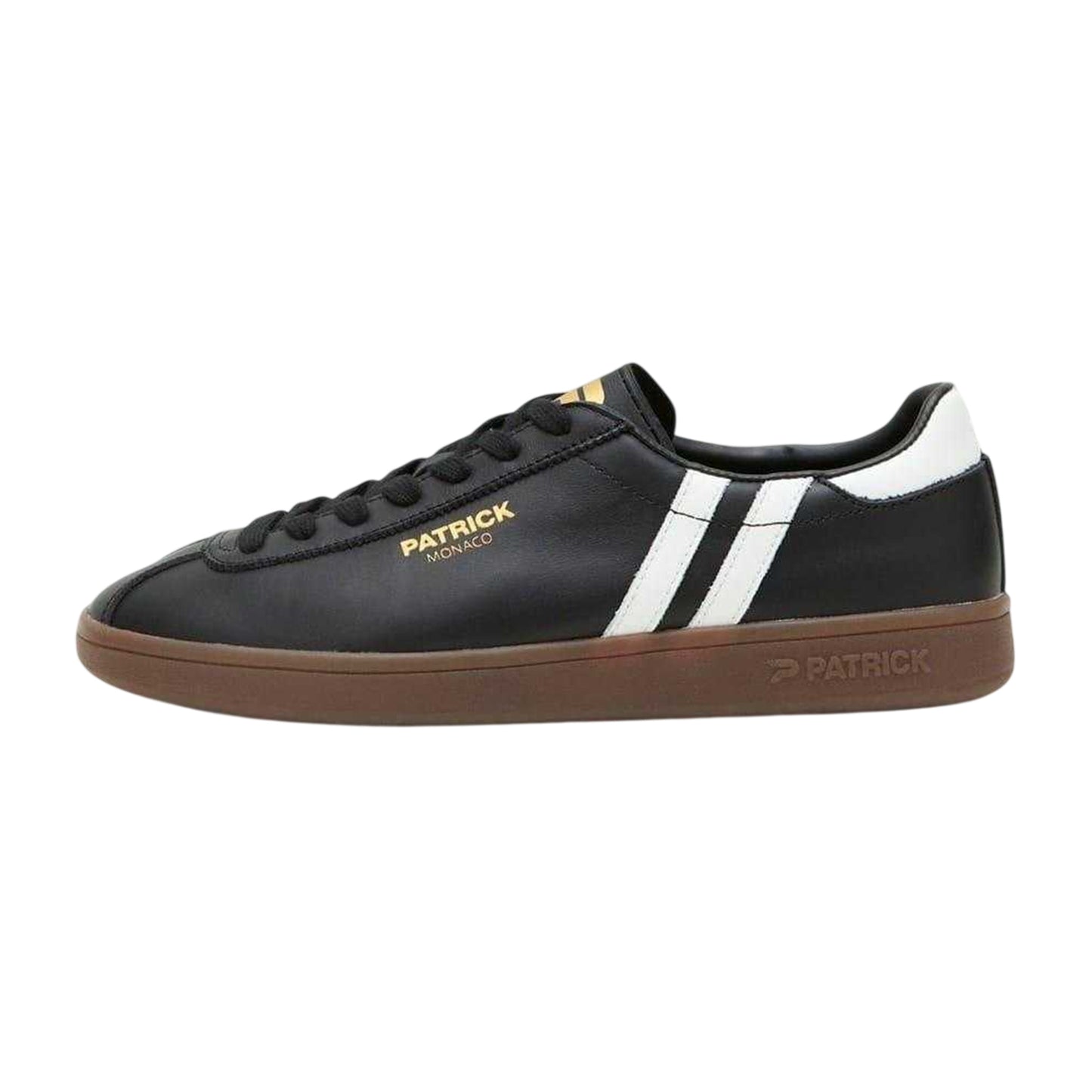Black-White - Side - Patrick Mens Monaco Leather Trainers