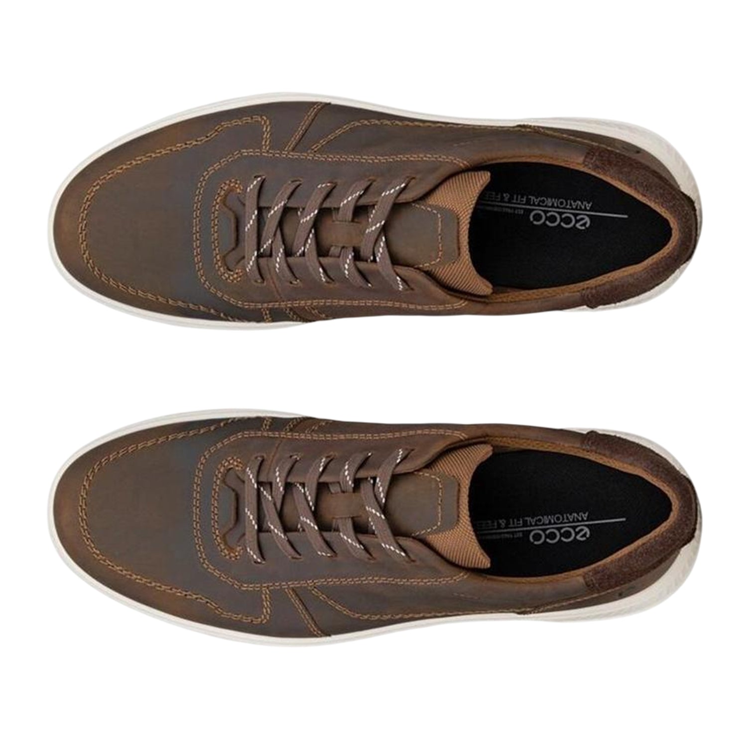 Camel - Side - Ecco Mens Move Leather Trainers