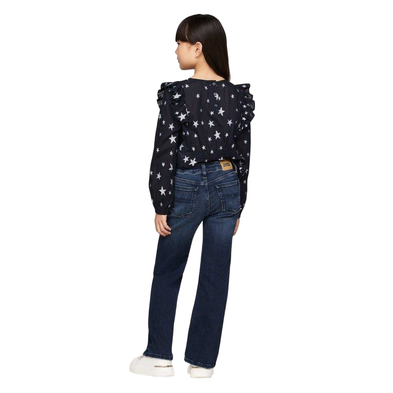 Blue-Black - Back - Tommy Hilfiger Girls Bootcut Jeans