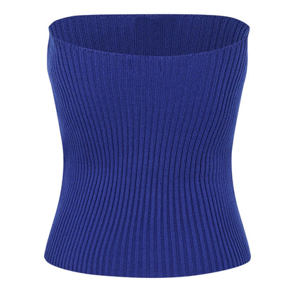 Blue - Back - Missy Empire Womens-Ladies Knitted Mini Skirt