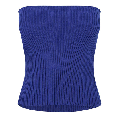 Blue - Front - Missy Empire Womens-Ladies Knitted Mini Skirt