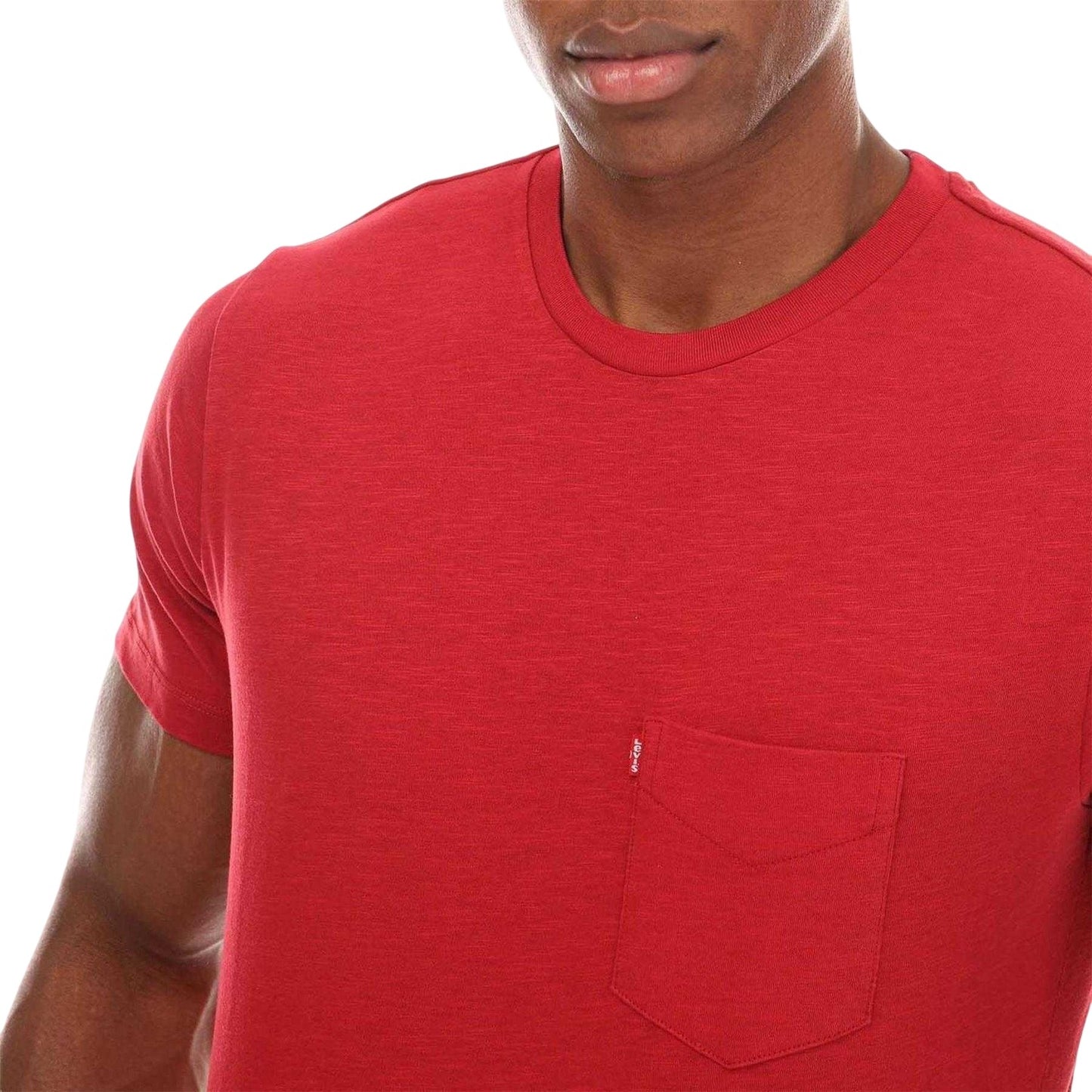 Red - Side - Levis Mens Logo Pocket T-Shirt
