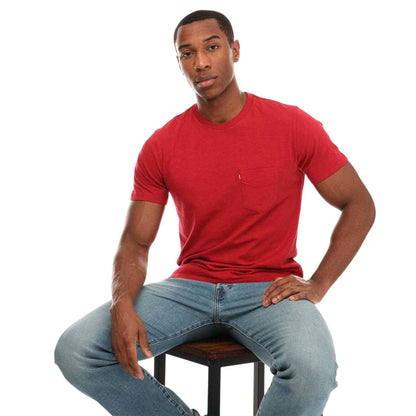 Red - Lifestyle - Levis Mens Logo Pocket T-Shirt