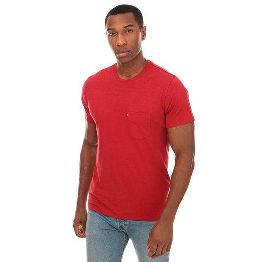 Red - Front - Levis Mens Logo Pocket T-Shirt