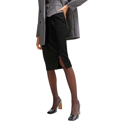 Black - Side - Boss Womens-Ladies Vukeva Midi Skirt