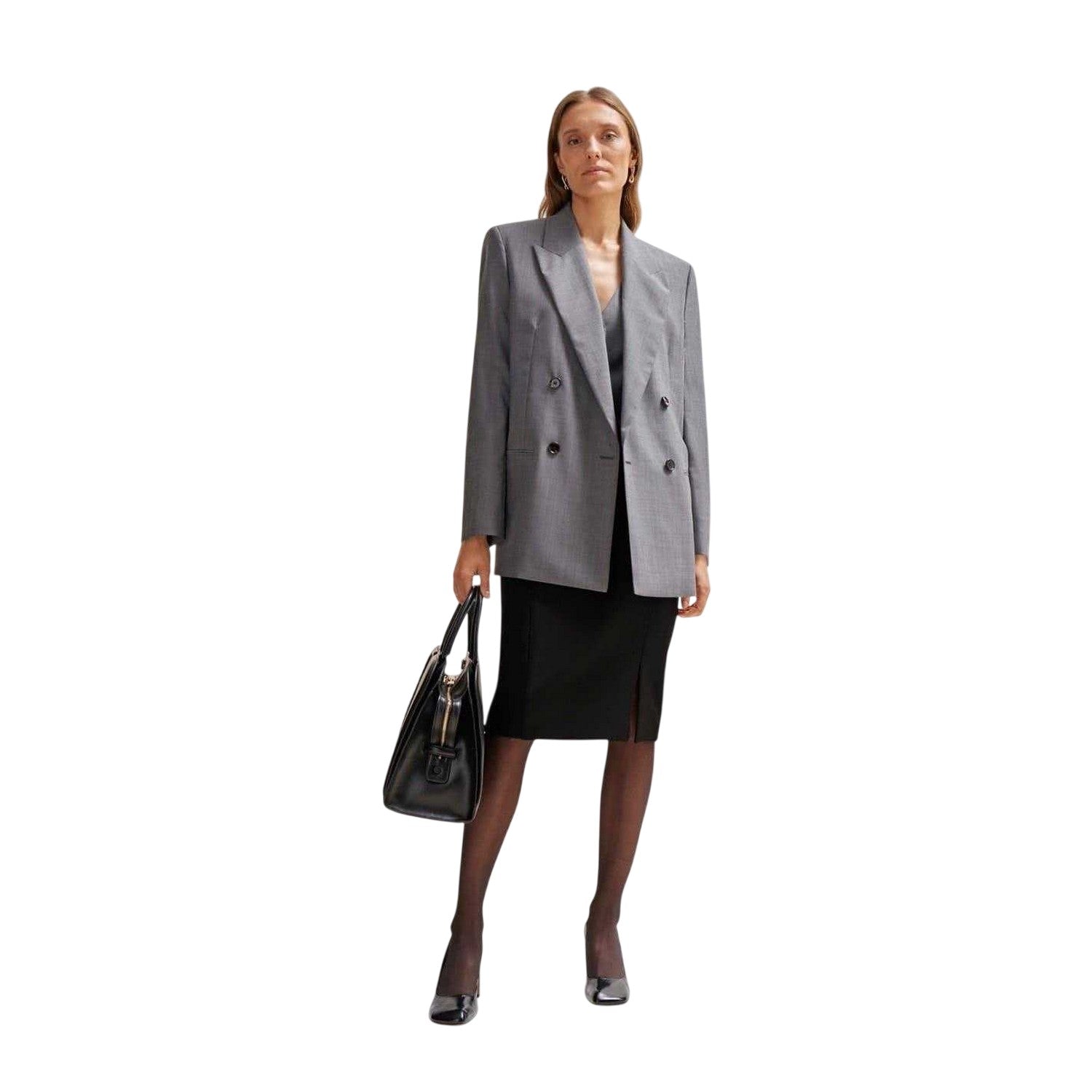 Black - Lifestyle - Boss Womens-Ladies Vukeva Midi Skirt