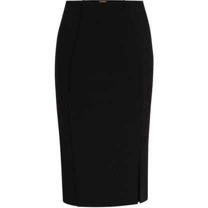 Black - Front - Boss Womens-Ladies Vukeva Midi Skirt