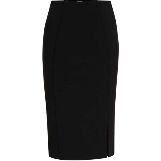 Black - Front - Boss Womens-Ladies Vukeva Midi Skirt