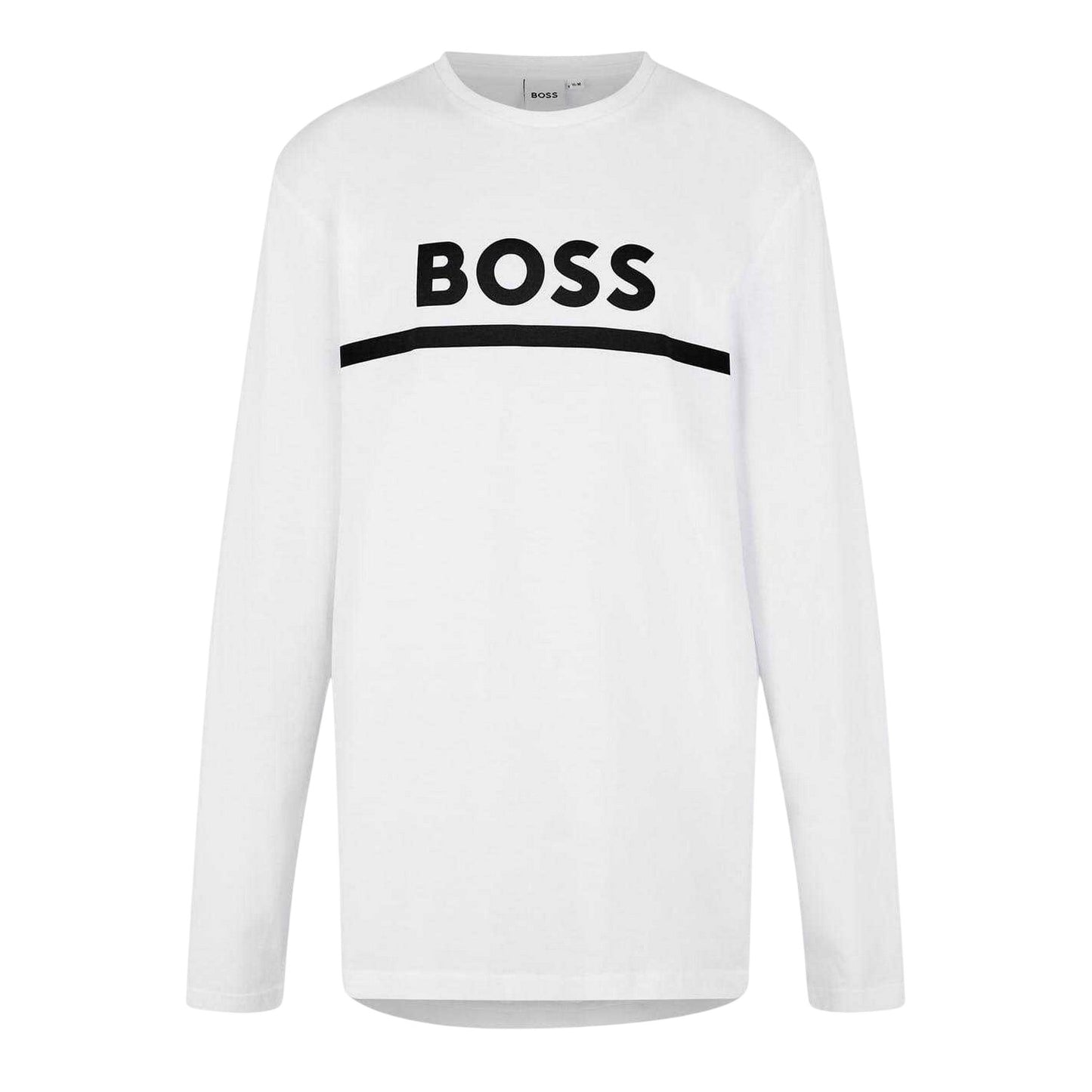 White - Front - Boss Childrens-Kids Logo Long-Sleeved T-Shirt