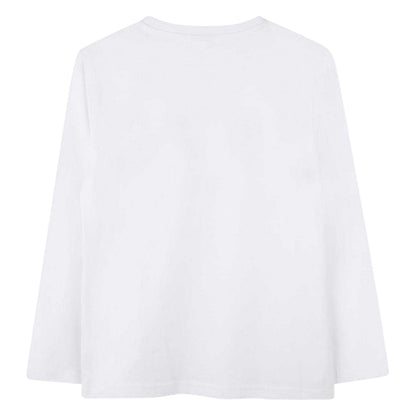 White - Back - Boss Childrens-Kids Logo Long-Sleeved T-Shirt