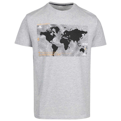 Grey Marl - Front - Trespass Mens Chera Topographic Crew Neck T-Shirt