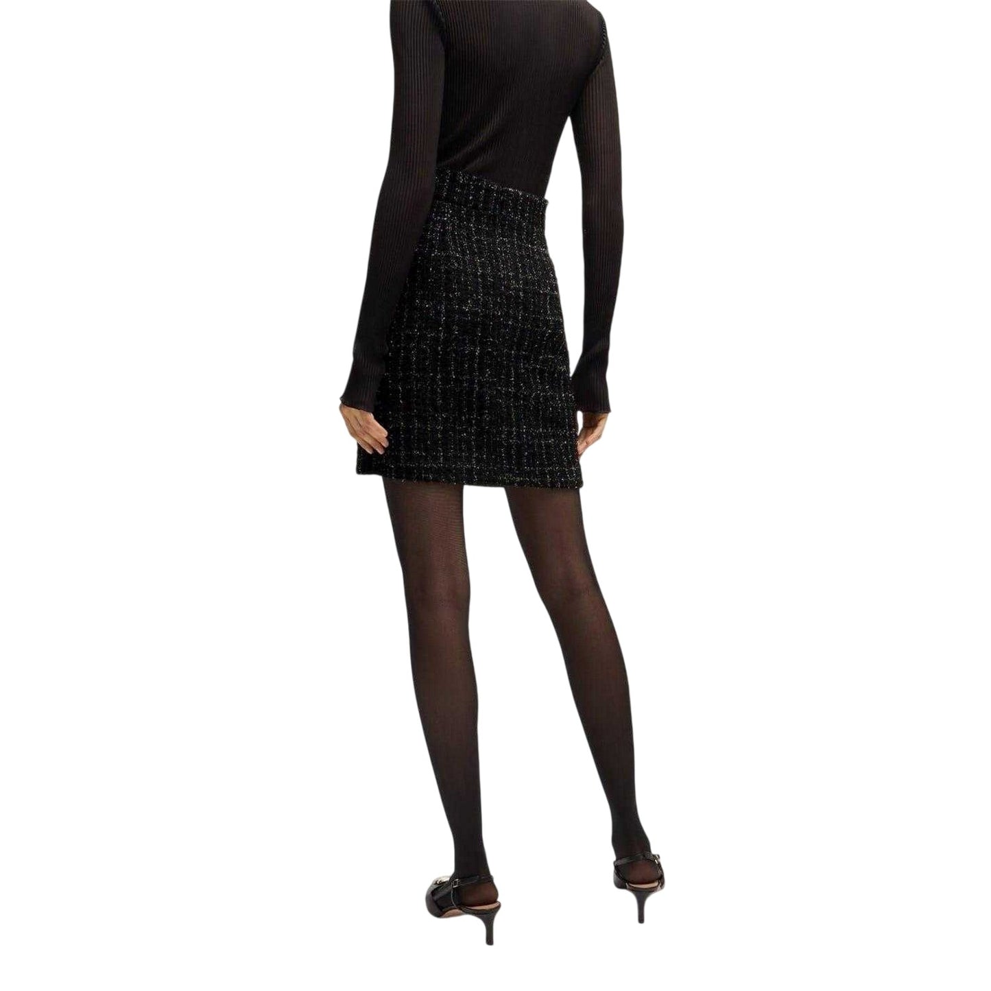 Black - Back - Boss Womens-Ladies Viliana Regular Mini Skirt